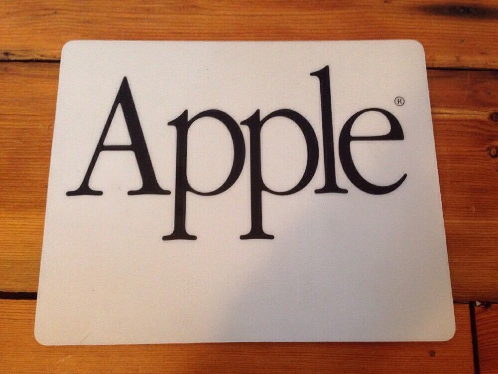 Vintage 80s 90s Apple Mouse Pad Vaporwave Plastic Rubber Backed 8.75x7